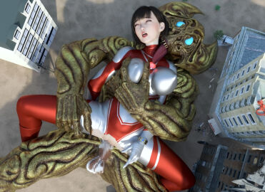 3d alien alien_girl alien_humanoid breasts building building_destruction building_sex city cum cum_in_pussy cum_inside female female_penetrated heroine human losing losing_fight pussy tight_clothing ultraman_(franchise) ultrawoman ultrawoman_katia