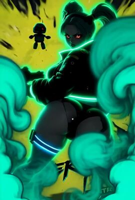 ai_generated animated cyberpunk_2077 cyborg cyborg_girl female holding_weapon huge_ass human looking_at_viewer looking_back rebecca_(edgerunners) solo sound tagme treyu2020 twerk twerking video