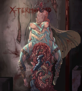 all_the_way_through body_horror breasts clothing_damage defeated defeated_heroine deo female gore guro hope_summers marvel marvel_comics ryona x-men