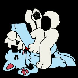 2d_animation anal anal_sex animated anthro canid canine changed_(video_game) domestic_dog duo from_front_position live2d male male/male male_only mammal mating_press motion_tweening mushroomwolf penetration sex squid_dog_(changed)