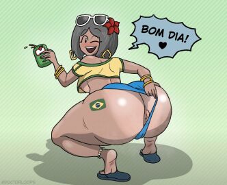 1girls 2024 anal_access anus ass brazilian brazilian_flag brazilian_miku_(cosplay) dark_skin doctorloops feet female huge_ass looking_at_viewer mona_(doctorloops) original presenting presenting_anus presenting_hindquarters tagme thick_thighs veronica_and_mona