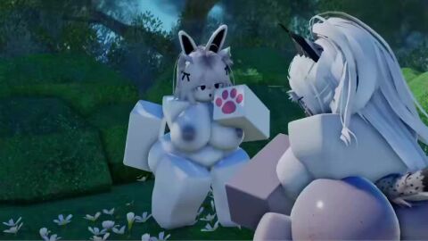 1futa 1girl1futa 1girls animated audible_creampie audible_ejaculation big_penis bouncing_ass bunny_ears cat_ears cum cum_in_pussy dialogue kinlyrr kinny_the_bunny_(kinlyrr) nature outside outside_sex paws riding_fast riding_penis roblox robloxian sound tagme video white_hair white_skin