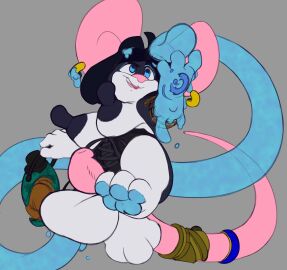 absurd_res accessories_only accessory anthro areola artificer ass balls belt big_areola big_balls big_breasts big_nipples black_hair blue_eyes blue_eyeshadow blue_slime breasts casual_erection casual_nudity clothing corset ear_piercing ear_ring erection eyeshadow eyewear eyewear_on_head fur futanari genitals goggles goggles_on_head goo_transformation hair hi_res huge_balls huge_nipples intersex invalid_tag lamp lantern lingerie long_nipples makeup missing_arm mouse_ears mouse_tail navy_fur nimmy nimmy_lilith_(lilithdog) nipples nubbed_penis open_mouth pawpads paws penis piercing pink_nose pink_penis pink_tail ring_piercing slime slime_drip solo tail tefemmosus topwear transformation urethra white_balls white_body white_fur