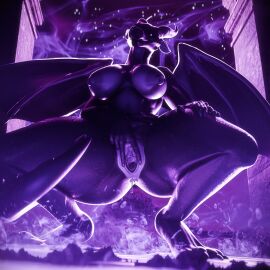 1:1 3d_(artwork) absurd_res anthro big_breasts black_body black_sclera blender_(artwork) blender_cycles bodily_fluids breasts claws crouching digital_media_(artwork) dragon ender_dragon feet female finger_claws fingers genital_fluids genitals hi_res horn huge_filesize jean_(minecraft) leg_grab licking licking_lips licking_own_lips looking_at_viewer membrane_(anatomy) microsoft minecraft mojang mythological_creature mythological_scalie mythology nipples nude open_mouth presenting presenting_vulva purple_body purple_eyes purple_flames purple_scales pyx_up_styx scales scalie simple_background smile solo sweat tail teeth thick_thighs thigh_grab toe_claws tongue tongue_out vaginal_fluids vulva wings xbox_game_studios