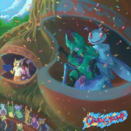 absurd_res ambiguous_gender animal_genitalia antennae_(anatomy) anthro arthropod avian background_character background_shot beak bird blush bodily_fluids camelid cass_(clubskunk) cheering claws cloaca cloacal cloacal_penetration clothing clubskunk coati collar confetti cricetid crowd cub cum cum_from_cloaca cum_in_cloaca cum_inside dipodomyine domestic_cat exhibitionism eyewear feathers feet felid feline felis filled_belly foam_finger genital_fluids genitals glasses green_body group gryphon hamster heteromyid hi_res highlights_(coloring) insects kangaroo_mouse legband llama lochcelious male male/ambiguous mammal markings mephitid multi_arm multi_limb mythological_avian mythological_creature mythology parrot penetration penis penis_tip procyonid public public_sex pupils purple_eyes red_eyes reyka_(clubskunk) rodent sex sheath size_difference skunk sporting_event stomach_bulge tail talons toast_(r3drunner) toe_claws toes wind wooly_aphid