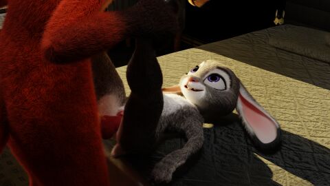 3d_(artwork) absurd_res anthro bed canid canine digital_media_(artwork) disney duo female female_penetrated fox fur furniture genitals grey_body hair hi_res hotel_room huge_filesize jen_dover(artist) judy_hopps lagomorph leporid male male/female male_penetrating male_penetrating_female mammal nick_wilde nude open_mouth penetration penis rabbit red_fox sex smile tail true_fox vaginal_penetration zootopia