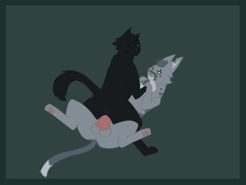 2023 animal_genitalia animal_penis ashfur_(warriors) black_body black_fur bondage bound domestic_cat duo felid feline feline_genitalia feline_penis felis female female_penetrated feral feral_on_feral feral_penetrated feral_penetrating feral_penetrating_feral fur genitals green_background grey_body grey_fur hi_res hollyleaf_(warriors) male male/female male_penetrating male_penetrating_female mammal penetration penis sex simple_background soliloquysol warriors_(book_series)