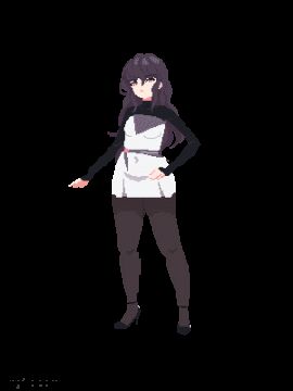 animated ass_expansion belly_expansion breast_expansion indulgences pixel_art sophia_(indulgences) tight_clothing