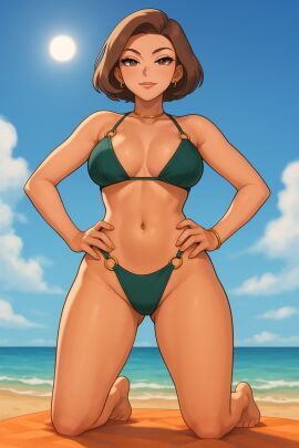 ai_generated beach big_breasts bikini fire_emblem:_three_houses manuela_casagranda milf standing_over_viewer