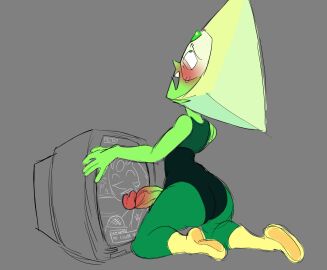 1futa ass blush dezetaka dzk futa_only futanari masturbating_to_person masturbation news news_report pearl_(steven_universe) penile_masturbation penis peridot_(steven_universe) pervert solo spanish_text steven_universe television