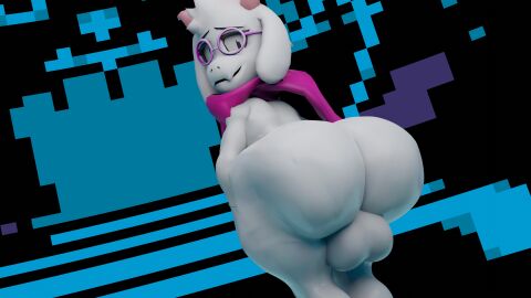 1boy 1femboy 3d 4k anthro anthro_male anthro_only ass azul_uwu backsack balls ballsack big_ass big_butt bubble_ass bubble_butt caprine deltarune deltarune_chapter_2 femboy furry furry_male furry_only girly glasses goat highres horns humanoid humanoid_male humanoid_only looking_at_viewer looking_back male male_only mammal mammal_humanoid presenting_hindquarters ralsei ralsei_with_white_fur scarf self_upload solo undertale_(series) white_body