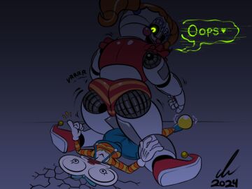 2d 2girls after_facesitting ass baby_(fnafsl) circus_baby circus_baby_(fnaf) female female/female five_nights_at_freddy's five_nights_at_freddy's:_sister_location full_color fully_clothed multiple_females multiple_girls no_penetration no_sex pierump presenting_ass robot_girl text