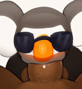 2024 animal_crossing animated anthro balls big_ears big_nose black_body black_fur bodily_fluids boner brown_body brown_fur bud_(animal_crossing) deep_throat duo english_description erection eugene_(animal_crossing) eyewear facial_hair felid first_person_view fur genitals gif koala lion loop male male/male male_only mammal marsupial mostly_offscreen_character mutton_chops nintendo nude oral oral_penetration orange_nose pantherine pec_ra penetration penis round_ears saliva saliva_string short_playtime sunglasses vombatiform wearing_sunglasses