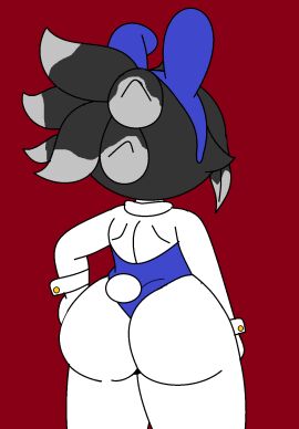 ass black_hair bunny_ears bunnysuit huge_ass ruxzinho white_skin