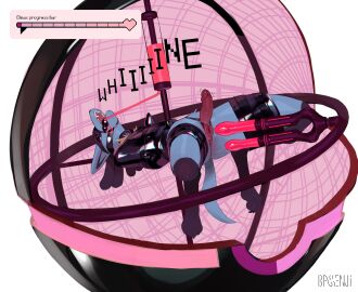 2024 absurd_res accessory after_anal after_anal_penetration after_vaginal after_vaginal_penetration anal anal_sex anthro bassenji black_clothing black_latex black_legwear black_stockings black_straitjacket blindfold blue_body blue_fur bondage captured_by_pokeball caught_in_pokeball clothing cock_ring cuntboy cuntboy_sans_balls digital_media_(artwork) dildo edging english_text erection fur gag gagged generation_4_pokemon herm hermaphrodite hi_res in_pokeball intersex intersex_penetrated jewelry latex latex_blindfold latex_clothing latex_legwear latex_stockings latex_straitjacket legwear lucario machine male maleherm multi_genitalia nintendo object_in_ass orgasm_denial penetration penis penis_accessory penis_jewelry pokeball pokemon pokemon_(species) progress_bar pussy restrained restraints sex_toy sex_toy_in_ass sex_toy_in_pussy sex_toy_insertion solo speech_bubble stockings straitjacket submissive submissive_anthro submissive_intersex submissive_maleherm teeth text thought_bubble vaginal_penetration whining