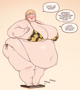 bbw belly better_with_salt big_belly big_breasts big_butt blush bra breasts butt english_text fat_arms feet female hips huge_belly huge_breasts huge_butt kitagawa_marin my_dress_up_darling navel open_mouth sono_bisque_doll_wa_koi_wo_suru speech_bubble ssbbw thighs thunder_thighs toes underwear