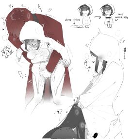 1girls 2boys adami_adashino bangs black_hair blush blush_lines breasts breath breath_cloud clothed_male_partially_nude_female coat_only dark_hair dialogue_bubble eating_pussy female finger_fuck fingering fingers_in_pussy fondling fondling_breast from_behind gripping_arms gripping_ass gripping_head gripping_sleeve groping groping_breasts groping_from_behind heart hearts_around_body hearts_around_head hearts_around_text heavy_breathing holding_ass holding_breast holding_butt homicipher lactating lactation long_black_hair long_hair male mc_(homicipher) mr._scarletella mr_crawling panting partially_clothed partially_clothed_female partially_colored partially_undressed pussy raincoat red_clothes red_clothing red_hair shaking shivering squeezing_ass squeezing_butt sweat sweatdrop sweaty_body sweaty_breasts sweaty_face sweaty_head text text_bubble wet_belly wet_pussy wet_thighs youniao