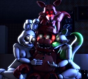 3d 4k animatronic anthro baby_(fnafsl) bear black_bowtie black_eyes black_tophat bowtie bunny bunny_ears bunny_girl circus_baby circus_baby_(fnaf) closed_eyes disboi215 female five_nights_at_freddy's five_nights_at_freddy's_2 five_nights_at_freddy's_4 five_nights_at_freddy's_world fnaf fnaf_world fox fox_ears fox_girl fox_tail glowing_eyes green_body green_nipples grey_body grey_cheeks grey_nipples hands_all_over highres jangle_(fnaf) lipstick pink_nipples purple_cheeks purple_lipstick rabbit rabbit_ears rabbit_girl red_body red_cheeks red_eyes red_hair red_lipstick red_nipples redbear_(fnaf) robot rosy_cheeks sfm shiny_body source_filmmaker straight summer_of_87_baby surprised tangle_(fnaf) teasing tophat white_body white_eyes white_rabbit_(fnaf) withered