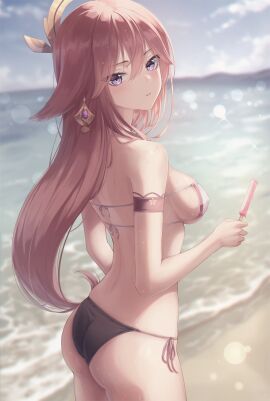 1girls adult adult_female ass ass_cleavage ass_crack back backboob bare_armpits bare_arms bare_back bare_hands bare_hips bare_legs bare_midriff bare_shoulders bare_skin bare_thighs beach bikini bikini_bottom bikini_only bikini_top black_bikini black_bikini_bottom black_string_bikini black_swimsuit black_swimwear blue_sky blurred_background blurry_background blush blush_face blush_lines blushed_face blushing_at_viewer blushing_face blushing_female breasts busty busty_female butt_crack clouds coast day daytime dot_nose dripping_wet elbows embarrassed_exposed_female embarrassed_expression embarrassed_female exposed exposed_arms exposed_legs exposed_midriff exposed_shoulders exposed_thighs exposed_torso eyebrows_visible_through_hair female female_only fingers genshin_impact hair_between_eyes hair_ornament hair_ornaments half_naked half_nude head_tilt high_resolution highres horizon ice_cream large_breasts lean_figure legs long_hair looking_at_viewer looking_back looking_sideways looking_to_the_side marinesnow mature_female narrow_waist nipple_bulge ocean outdoor_nudity outdoors outside pink-haired_female pink_eyebrows pink_hair popsicle purple-eyed_female purple_eyes sand sea seaside shoulders side-tie_bikini sideboob sky slender_body slender_waist slim_female slim_waist soaked solo standing string_bikini swimsuit swimwear thick_ass thick_thighs thighs thin_waist tilted_head upper_body wet wet_ass wet_bikini wet_body wet_breasts wet_butt wet_face wet_hair wet_legs wet_skin wet_thighs white_bikini white_bikini_top white_string_bikini white_swimsuit white_swimwear wide_hips yae_miko