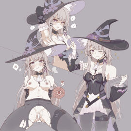1girls absurdres anger_vein bare_shoulders black_dress black_hat black_pantyhose black_sleeves breasts brown_hair cum cum_in_pussy cum_inside detached_sleeves dress female grey_background hat herta_(honkai:_star_rail) highres honkai:_star_rail honkai_(series) impregnation long_hair medium_breasts multiple_views navel nipples one_eye_closed ovum pantyhose penetration purple_eyes pussy sex simple_background sleeveless sleeveless_dress sperm_cell spread_legs the_herta_(honkai:_star_rail) torn_clothes torn_pantyhose treetree233 treetree_5200 unwanted_creampie unwanted_cum_inside unwanted_cumshot unwanted_ejaculation unwanted_impregnation vaginal_penetration witch_hat x-ray