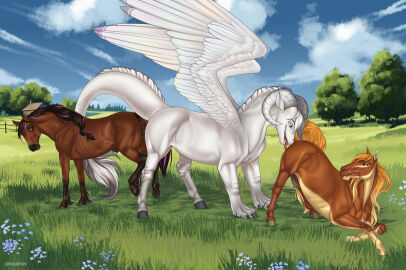 2024 accessory animal_genitalia animal_pussy anus blue_eyes braided_hair breasts brown_body brown_eyes brown_hair brown_mane brown_tail building claws cloud crotchboobs detailed_background digital_media_(artwork) dreki_(skuggamul) equid equine equine_anus equine_genitalia equine_pussy eyebrows feathered_wings feathering feathers female female_penetrated fence feral feral_on_feral feral_penetrated feral_penetrating feral_penetrating_feral field flower fur genitals grass green_eyes group group_sex hair hair_accessory hairband hi_res highlights_(coloring) hippodrake hooves horn horse jade_(wasen) looking_back looking_down looking_pleasured male male/female male_penetrating male_penetrating_female mammal mane multicolored_body multicolored_hair nipples open_mouth orange_tail outside_sex penetration penis plant pussy raised_leg raised_tail sex spread_wings superlavplov surprised_expression tail threesome tongue tongue_out tree trio two-tone_body two-tone_hair vaginal_penetration white_body white_hair white_mane white_tail wings zephyr_(shgold)