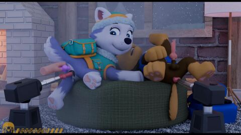 animated bodly_fluids canine_genitalia canine_penis canine_pussy chase_(paw_patrol) dildo_in_ass dildo_in_pussy dildo_insertion double_penetration everest_(paw_patrol) fuck_machine furry furry_only garbage god_awful indoors looping_animation paw_patrol precum presenting_anus presenting_penis presenting_pussy tagme unknowndata_(artist) video