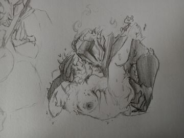 big_areola big_breasts breasts cookie_run cookie_run_kingdom enemies enemies_having_sex enemies_with_benefits female fingers_in_pussy masturbation pussy silent_salt_cookie traditional_art traditional_media traditional_media_(artwork) white_lily_cookie