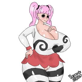 1girls 2d 2d_(artwork) ass big_ass big_breasts big_hips big_thighs boobs_bigger_than_head breasts breasts_bigger_than_head female female_focus female_only flat_colors gigantic_breasts gothic hips huge_breasts hyper_breasts keyaruki massive_breasts one_piece perona pink_hair shiny_skin signature simple_background simple_coloring solo solo_focus standing thick_thighs thighs twitter_link unrealistic_proportions voluptuous voluptuous_female