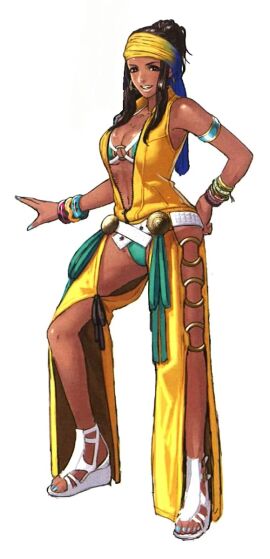 1girls big_breasts breasts brown_eyes brown_hair colombian colombian_female concept_art curvy dancer dark-skinned_female dark_skin earrings female hairband king_of_fighters king_of_fighters_xiv latina latina_female long_hair looking_at_viewer official_art panties ring smiling smiling_at_viewer snk standing tan tan-skinned_female tan_body tan_skin tanline tanlines thick thick_thighs thighs wide_hips zarina_(kof)