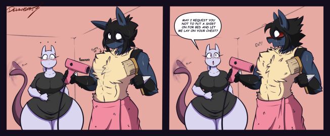 big_breasts breasts cleavage dewwy_(dewwydartz) dewwydarts dewwydartz female huge_breasts lucario mewtwo naomi_(dewwydartz) pokemon pokemon_(species) tagme thick_thighs wide_hips