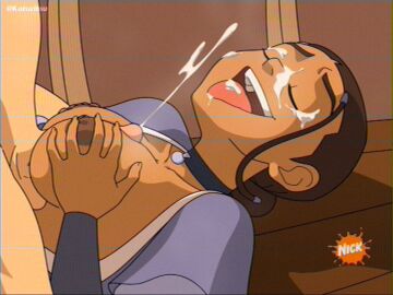 1boy 1girls areolae avatar_the_last_airbender braided_ponytail breasts breasts_out brown_hair cfnm choker closed_eyes clothed_female_nude_male cum cum_on_face cum_on_tongue cumshot dark-skinned_female dark_nipples dark_skin enjoying exposed_breasts faceless_male facial fake_screenshot female hair_loopies happy_sub interracial katara koturitsu light-skinned_male light_skin lying lying_on_back male medium_breasts mostly_clothed_female nickelodeon nipples nude nude_male on_floor open_dress paizuri penis penis_between_breasts perky_breasts sitting_on_person smile smiling straddling straddling_paizuri straight tan-skinned_female tan_body titfuck titjob tongue tongue_out vhs_filter