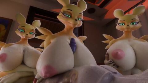 1boy 3d 3girls animal_humanoid anthro ass between_breasts big_ass big_breasts boobjob breasts curvaceous curvy curvy_figure digi_(yourdigimongirl) digimon digimon_(species) digital_media_(artwork) erraisigma female furry furry_ass furry_breasts furry_female hips hourglass_figure huge_ass huge_breasts humanoid large_ass large_breasts legs mature mature_female multiple_girls no_sound outercourse paizuri renamon slim_waist tagme thick thick_hips thick_legs thick_thighs thighs titjob video voluptuous waist wide_hips