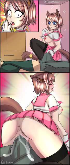 breasts caliluminos commission costume excitement female halloween neko ych