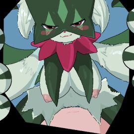 1:1 1boy 1girls animated anthro anthro_penetrated areola biped blush bodily_fluids breasts censor_bar censored cum cum_in_pussy cum_inside duo erection female female_penetrated fur generation_9_pokemon genital_fluids genitals green_body green_fur heart-shaped_pupils human human_on_anthro human_penetrating human_penetrating_anthro interspecies looking_at_viewer low_res male male/female male_human/female_pokemon male_penetrating male_penetrating_female male_pov mammal meowscarada nintendo nipples penetration penile penile_penetration penis pokemon pokemon_(species) pokephilia pov pupils pussy red_eyes sex short_playtime sky_necko small_dom_big_sub small_penis_adoration smile tan_areola tan_nipples vaginal_penetration