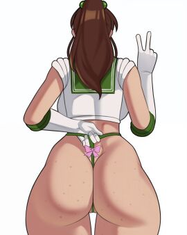 1girls 2024 2024s absurd_res absurdres armwear ass ass_focus ass_grab back back_view big_ass big_butt bishoujo_senshi_sailor_moon brown-haired_female brown_hair butt_grab camel_toe cameltoe clothing digital_drawing_(artwork) digital_media_(artwork) elbow_gloves female female_focus female_only freckles freckles_on_ass freckles_on_butt gesture gesture_hand gloves green_panties hand_gesture hi_res highres hip_dips huge_ass huge_butt human human_female jakuson_z large_ass large_butt light-skinned_female light_skin makoto_kino panties peace_sign ponytail pussy sailor_jupiter simple_background solo solo_female solo_focus thick thick_ass thick_butt thick_thighs thighs v_sign white_background wide_hips