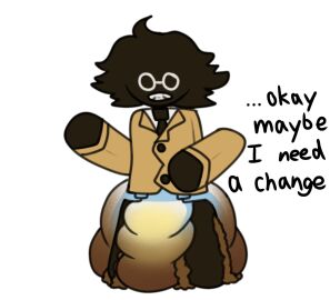 2024 anthro artist_signature babbyteh big_diaper bive_(regretevator) black_body black_fur black_hair blowout clothed clothing coat colored dark_hair dialogue diaper diaper_fetish fangs feces female fur hair hyper_feces hyper_messing hyper_scat hypermess peeing regretevator roblox robloxian scat soiling solo teeth text thick_thighs urine watersports