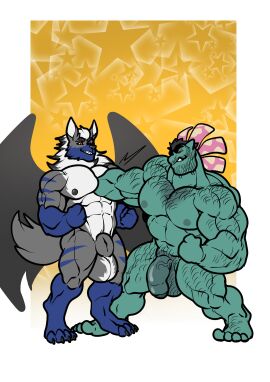 anthro balls beard big_balls big_penis body_hair canine canine_penis chest_hair claws cock cum dick flaccid furry gay genital_growth green_body grey_body growth hair homosexual hyper hyper_balls hyper_penis knot male male/male male_only mane muscle_growth muscles muscular muscular_male pec_vore pecs pectoral_vore penis penis_growth pokemon pokemon_(species) pubes pubic_hair semen sequence stripes stubble tail testicles trencalos tusks vein veiny_penis venusaur vore wings wolf