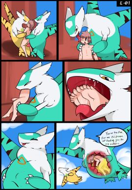 5_toes absurd_res anthro balls barefoot belly big_belly blush bodily_fluids bulge canid canine comic digital_media_(artwork) duo e-01 english_text eon_duo erection feet female feral flying foot_fetish foot_focus fur generation_3_pokemon genitals green_eyes hair hi_res human internal interspecies kissing latias latios legendary_duo legendary_pokemon licking male male/female male_pred mammal multicolored_body nintendo nude open_mouth oral_vore organs penis pokemon pokemon_(species) protective saliva simple_background size_difference smile soles stomach stomach_acid stomach_bulge striped_body stripes swallowing tail teeth text toes tongue vore white_body white_fur x-ray_view yellow_eyes