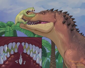 2023 20th_century_fox 20th_century_studios anthro biped blue_sky_studios bodily_fluids claws cum cum_in_mouth cum_inside cumshot cumshot_in_mouth digital_media_(artwork) dinosaur duo ejaculation erection female feral fur genital_fluids genitals green_body green_fur ground_sloth hi_res ice_age_(series) ice_age_dawn_of_the_dinosaurs internal larger_female male male/female male_penetrating mammal momma_dino mouth_shot open_mouth oral penetration penis pilosan pokegontc red_body red_scales reptile scales scalie sex sid_(ice_age) size_difference sloth smaller_male spikes spikes_(anatomy) teeth theropod tongue tyrannosaurid tyrannosaurus tyrannosaurus_rex xenarthran yellow_body