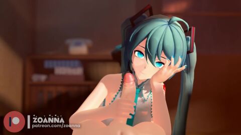 1boy 1girl1boy 3d aqua_eyes aqua_hair aqua_nails bare_shoulders blowjob clothed_female clothed_female_nude_male collared_shirt colored_nails cum_in_mouth daytime deepthroat fellatio female hair_ornament handjob hatsune_miku kissing_penis licking long_hair male male_pov medium_breasts nude_male oral oral_sex painted_nails pov puffed_cheeks sole_female sole_male sound straight tagme tongue tongue_out twintails video vocaloid wholesome zoanna