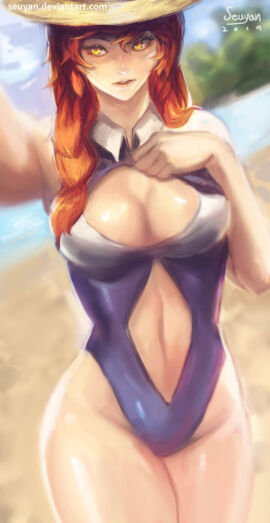 female female_focus female_only league_of_legends miss_fortune pool_party_miss_fortune pool_party_series seuyan