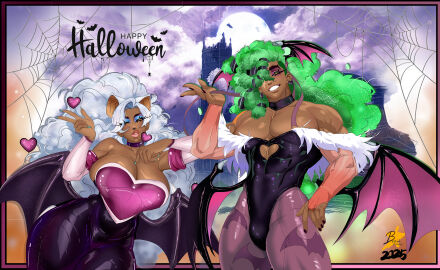 bara beau_chxn crossdressing dark-skinned_female dark-skinned_male darkstalkers femboy femman halloween huge_breasts lady_lanoirah large_breasts large_pecs morrigan_aensland morrigan_aensland_(cosplay) queen_shyniece quinndelin_haynes rouge_the_bat rouge_the_bat_(cosplay) sega selfcest skin_tight sonic_the_hedgehog_(series) tagme tights
