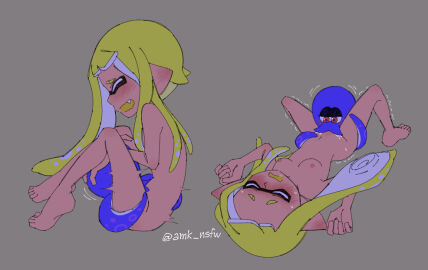 1boy 1girls animal_humanoid anthro blue_hair cephalopod cephalopod_humanoid cunnilingus embarrassed excited female feral_on_humanoid hinibosu hiro_(splatoon) humanoid inkling inkling_girl male mask_(marking) new_agent_3_(splatoon) nintendo nude nude_female octoling octoling_boy octopus pointy_ears pseudo_hair pussy pussy_licking splatoon splatoon_(series) splatoon_3 squid tentacle tentacle_hair tentacle_sex veronika_(splatoon) yellow_hair zoophilia