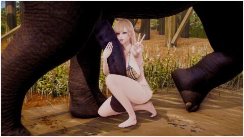 1animal 3d animal_genitalia big_penis bikini blonde_female blonde_hair bodyjob breasts elephant elephant_penis female honey_select_2 huge_cock kitagawa_marin light-skinned_female light_skin male my_dress_up_darling penis red_eyes sono_bisque_doll_wa_koi_wo_suru summer swimsuit viktorkrev zoophilia