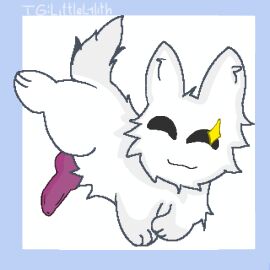 1boy abstract_background absurd_res animal_genitalia animal_penis anthro feral gubby gubby_(roblox) littlelilith male male_only no_humans penis rabbit raised_tail roblox solo tagme telegram what white_body white_fur