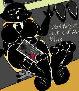 barefoot business_suit controller feet feet_focus foot_fetish game_and_watch glasses ms._game_and_watch nintendo suit vendetta_(artist)
