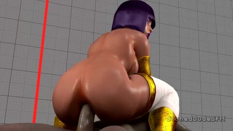 1boy 1girls 3d 3d_animation brown_skin brown_skinned_female capcom dark-skinned_male dark_skin egyptian egyptian_female female female_focus male menat_(street_fighter) sex sound_effects stoneddude street_fighter street_fighter_v tagme video