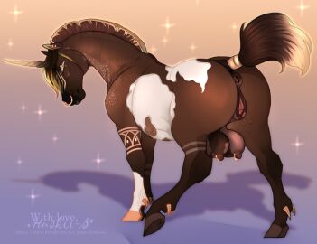 above_average_crotchboobs anatomically_correct anatomically_correct_anus anatomically_correct_genitalia anatomically_correct_pussy animal_genitalia animal_pussy anus ass bedroom_eyes black_nipples black_pussy bodily_fluids breasts brown_body brown_fur brown_hair brown_mane brown_tail clitoral_winking clitoris crotchboobs crotchboobs_visible_through_thighs dripping ear_piercing ear_ring english_text equid equine equine_anus equine_genitalia equine_pussy eyelashes facial_piercing female female_only feral fur genital_fluids genitals gradient_background hair hi_res hooves horn horse huskii-s looking_at_viewer looking_back looking_back_at_viewer mammal mane markings mottled multicolored_body multicolored_hair mythological_creature mythological_equine mythology narrowed_eyes nipple_piercing nipples nose_piercing nose_ring piercing pink_pussy presenting presenting_anus presenting_hindquarters presenting_pussy puffy_anus pussy pussy_juice_drip quadruped raised_leg raised_tail rear_view ring_piercing seductive septum_piercing septum_ring simple_background smile solo solo_female tail text two-tone_tail unicorn unicorn_horn url vaginal_fluids white_body