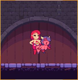 animated boobs breasts female female/female monster_girl pixel_animation pixel_art scarlet_maiden video_game_character video_games