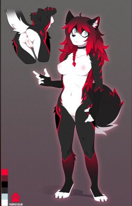 absurd_res anthro anus canid canine canis female genitals hi_res mammal marblesoda model_sheet solo tagme vulva wolf